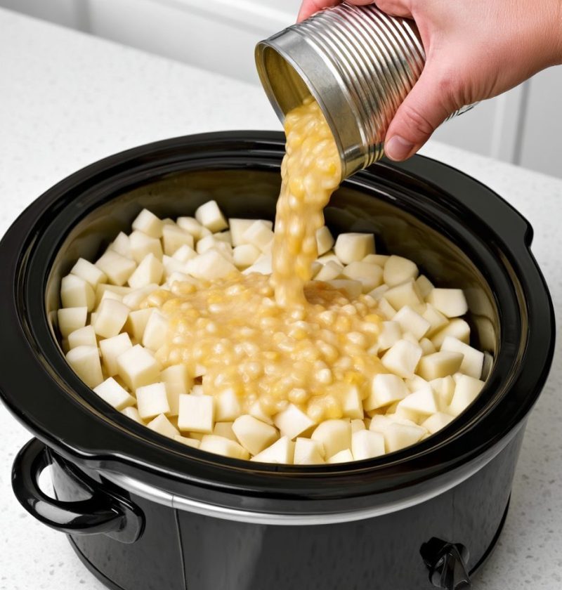 Slow Cooker Amish Creamed Corn Potatoes