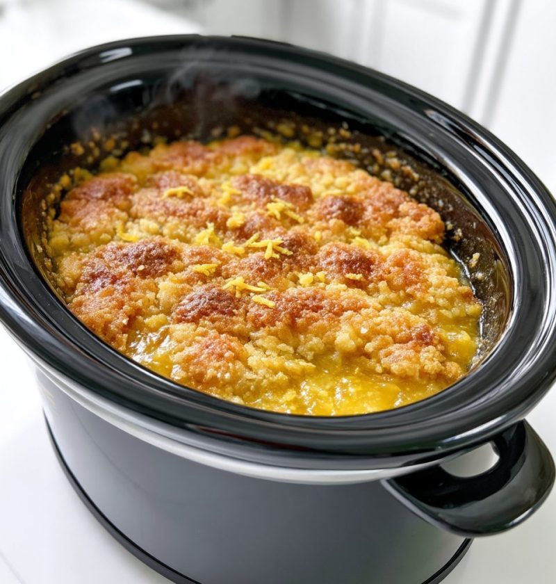 Slow Cooker 3-Ingredient Limoncello Spritz Dump Cake
