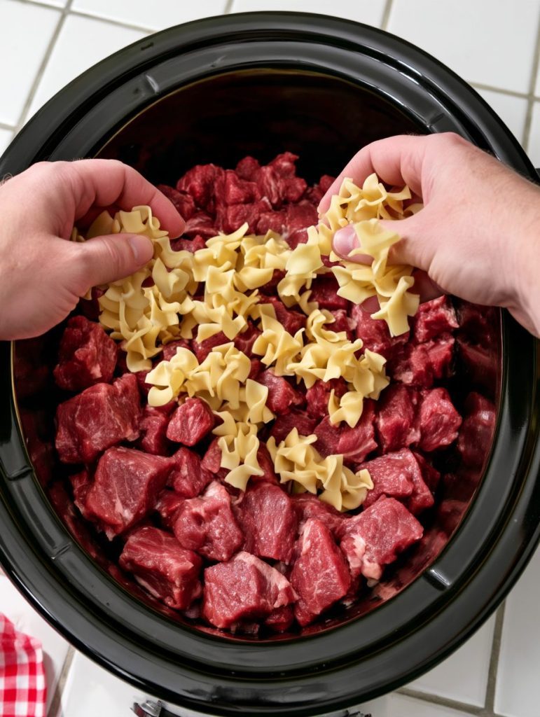 Slow Cooker Amish Egg Noodle Beef