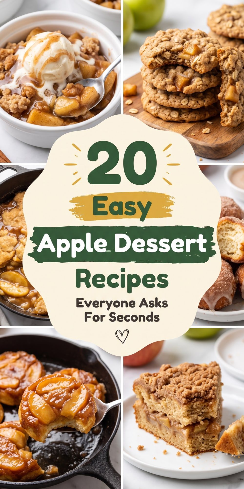 20 Apple Dessert Recipes – collage of easy recipes