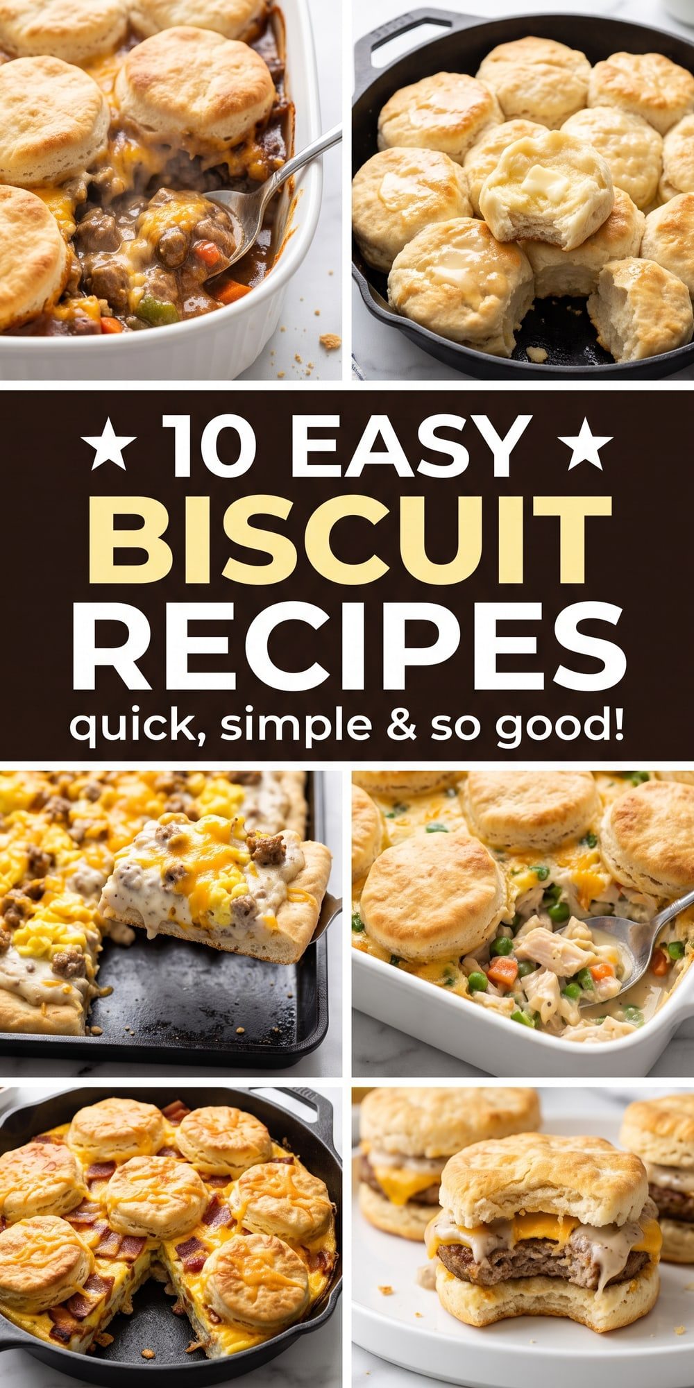 10 Biscuit Recipes – collage of easy recipes