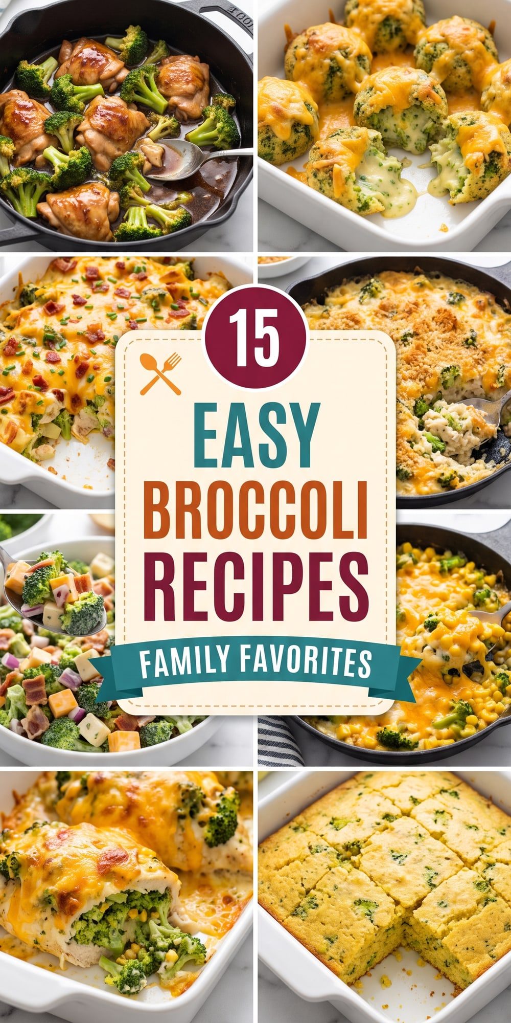 15 Broccoli Recipes – collage of easy recipes