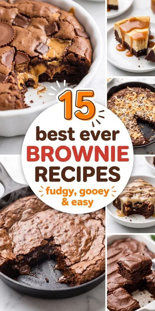 15 Best Brownie Recipes – collage of easy recipes