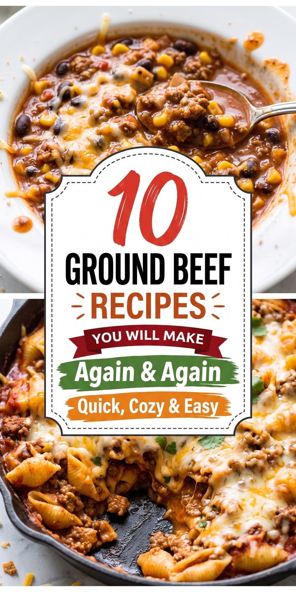 10 Ground Beef Recipes – collage of easy recipes