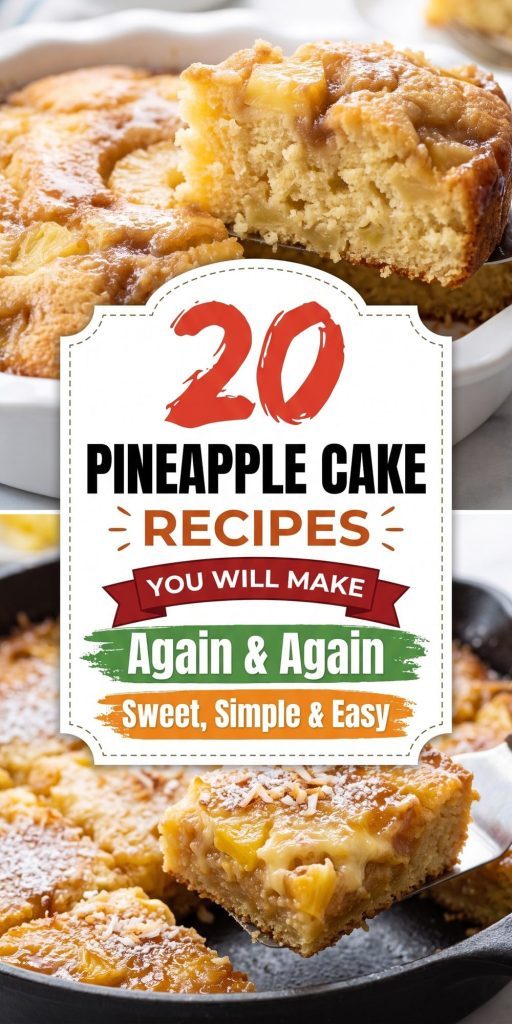 20 Pineapple Cake Recipes – collage of easy recipes