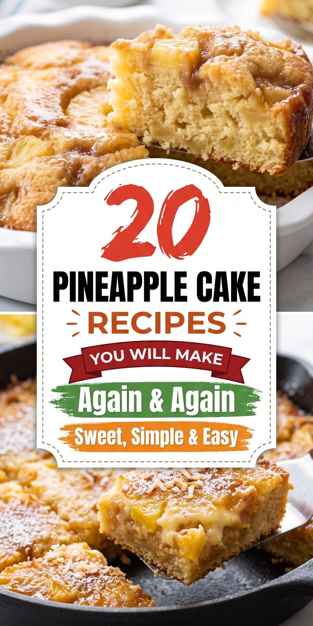 20 Pineapple Cake Recipes – collage of easy recipes