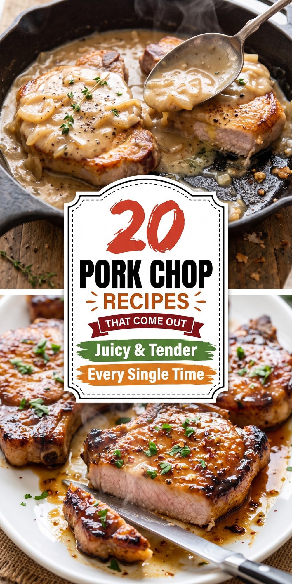 20 Pork Chop Recipes – collage of easy recipes