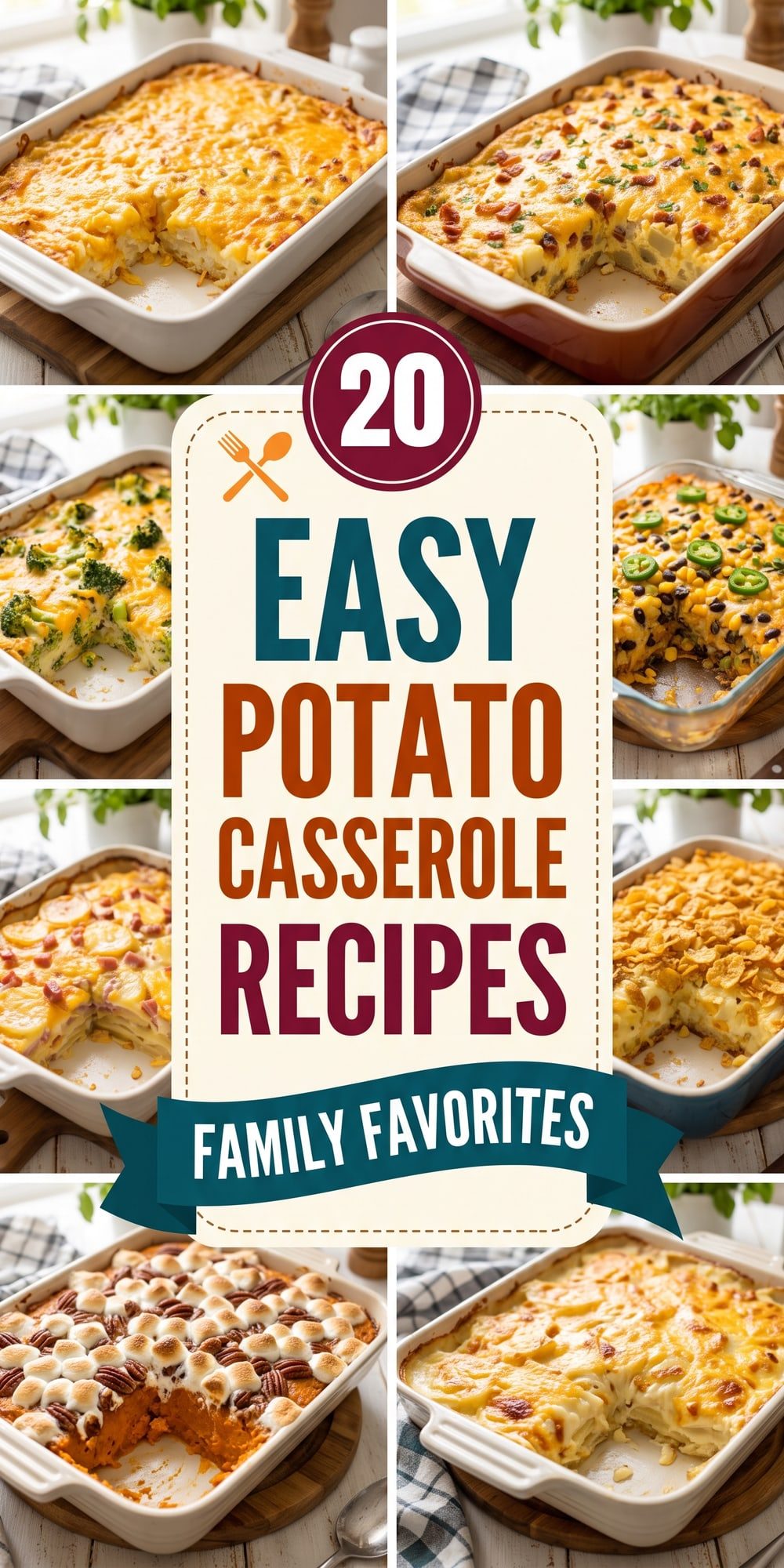 20 Potato Casserole Recipes – collage of easy recipes
