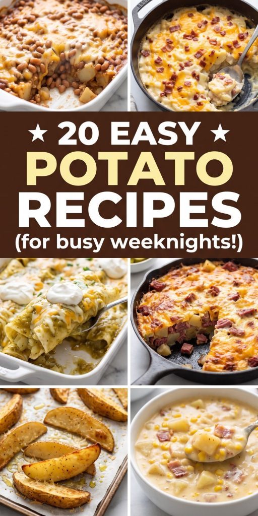 20 Potato Recipes – collage of easy recipes