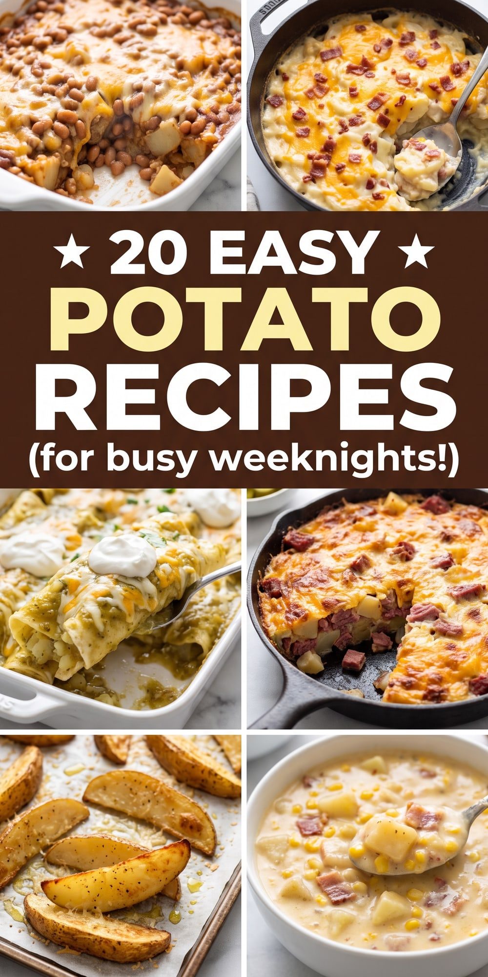 20 Potato Recipes – collage of easy recipes