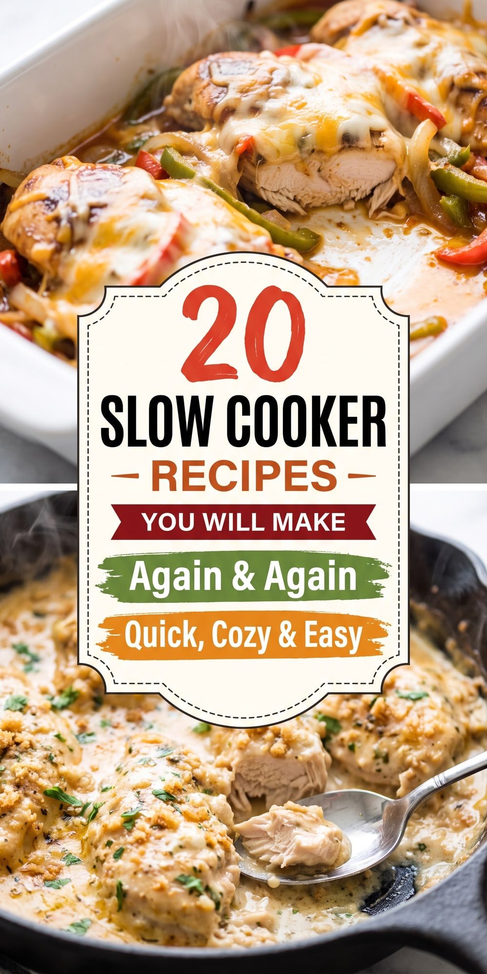 20 Slow Cooker Recipes – collage of easy recipes