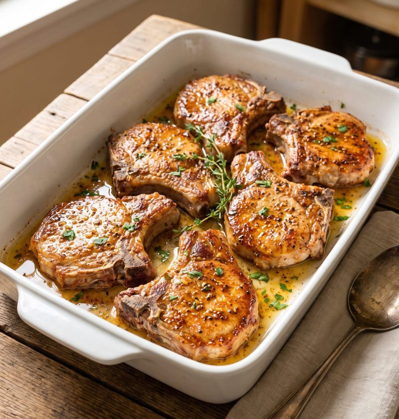I Rubbed Yellow Mustard on Raw Pork Chops Before Baking. 45 Minutes Later, Here's What Happened