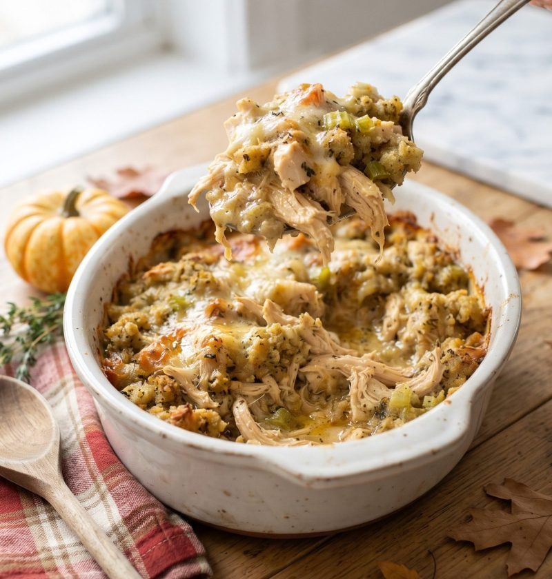 4-Ingredient Slow Cooker Chicken with Stuffing
