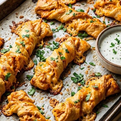 Buffalo chicken crescent twists