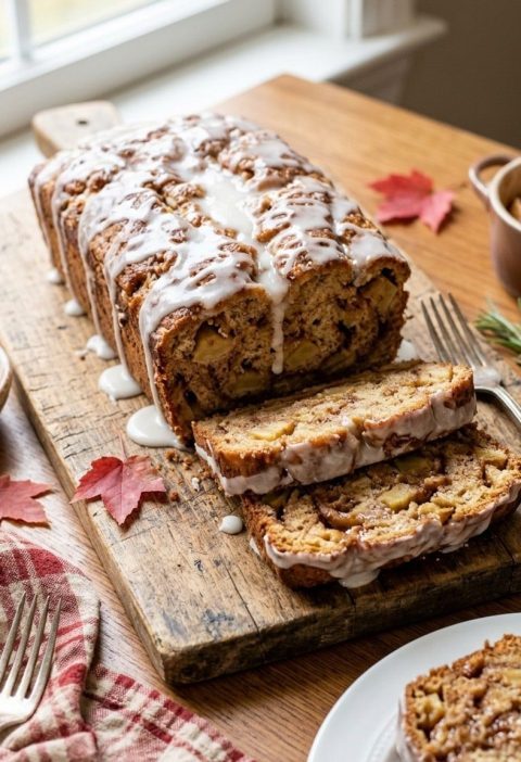 Caramel apple fritter bread