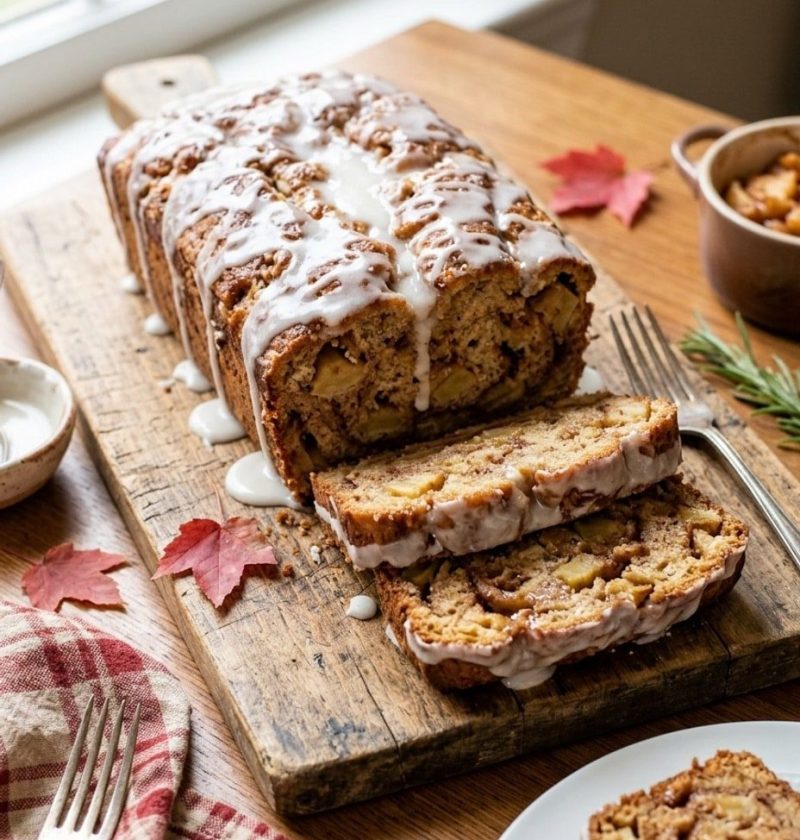 Caramel apple fritter bread