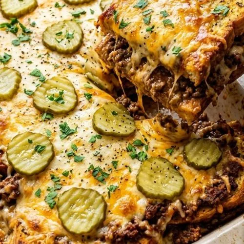 Cheeseburger garlic bread casserole