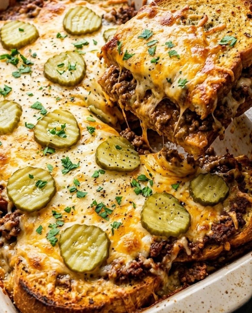 Cheeseburger garlic bread casserole