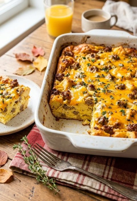 Cheesy sausage breakfast casserole