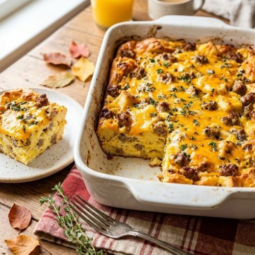 Cheesy sausage breakfast casserole