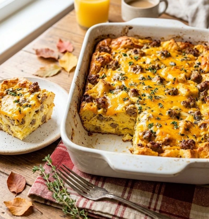 Cheesy sausage breakfast casserole