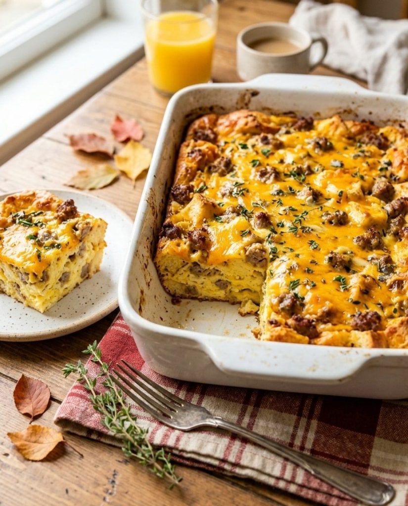 Cheesy sausage breakfast casserole