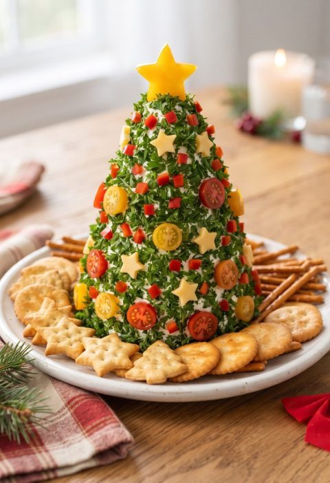 Christmas tree cheese ball