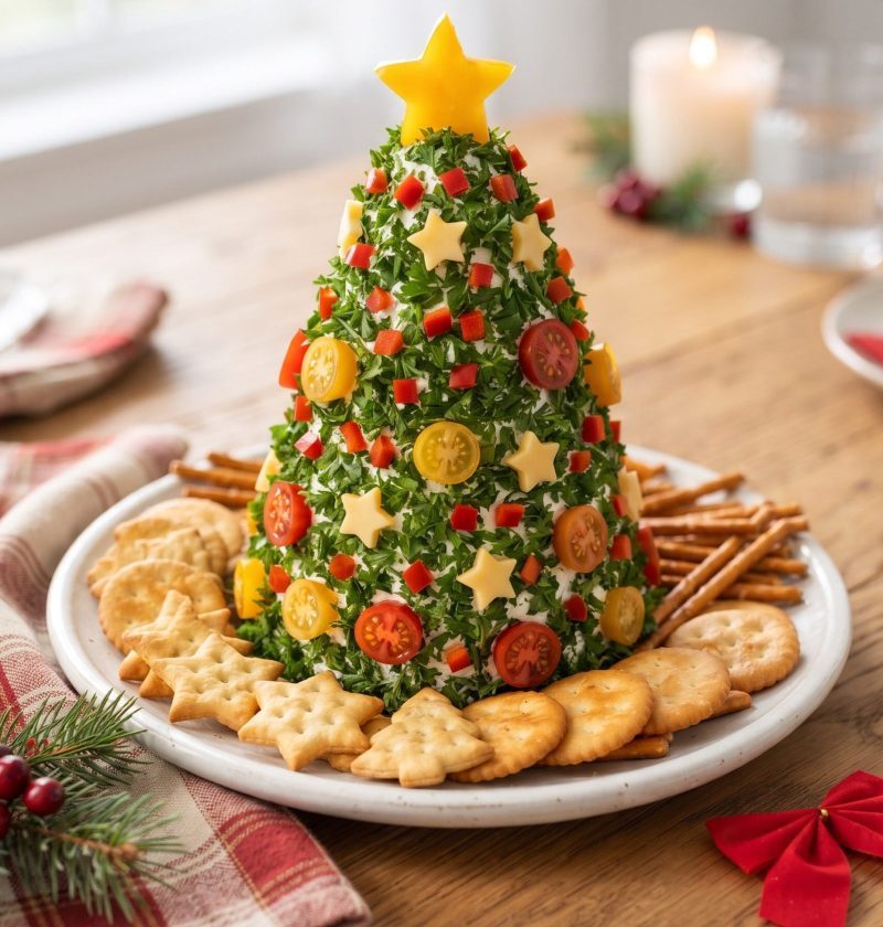 Christmas tree cheese ball