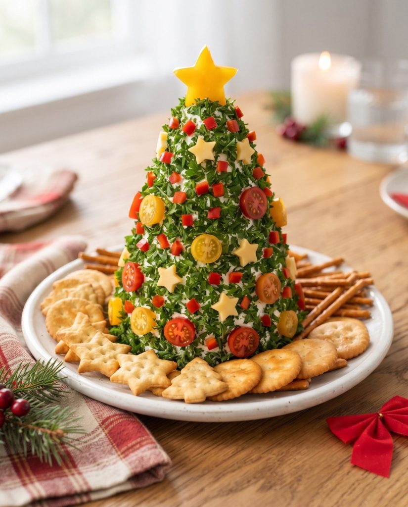 Christmas tree cheese ball