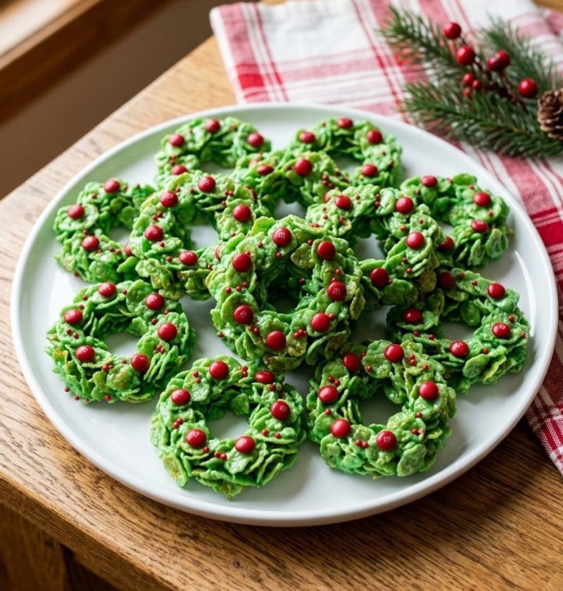 Cornflake Christmas wreaths
