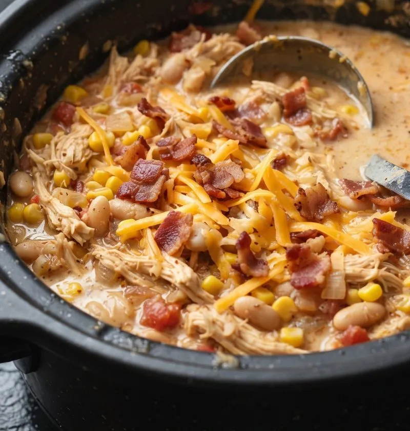 Crack chicken chili in the slow cooker