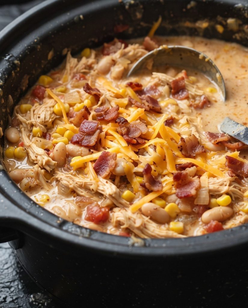 Crack chicken chili in the slow cooker