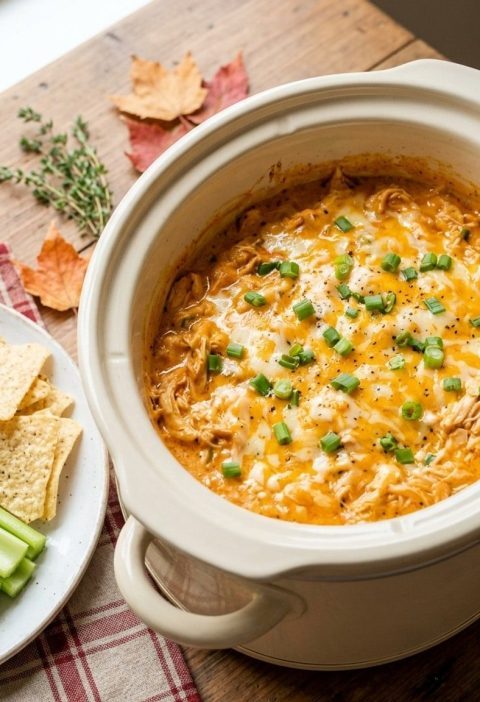 Crockpot buffalo chicken dip