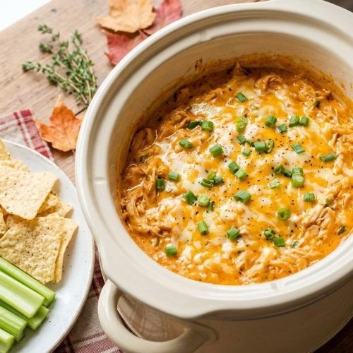 Crockpot buffalo chicken dip
