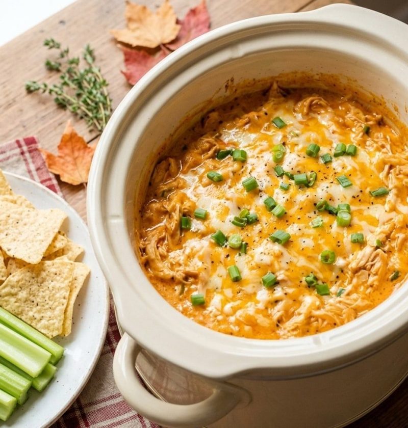 Crockpot buffalo chicken dip