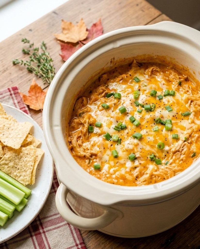Crockpot buffalo chicken dip