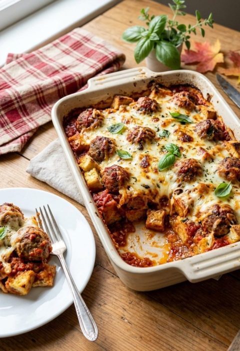 Meatball sub casserole