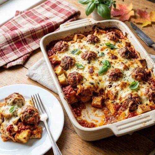 Meatball sub casserole