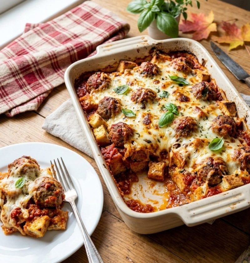Meatball sub casserole