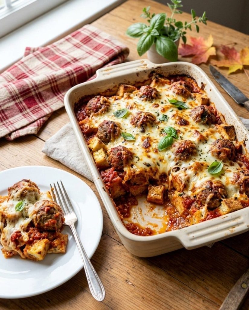 Meatball sub casserole