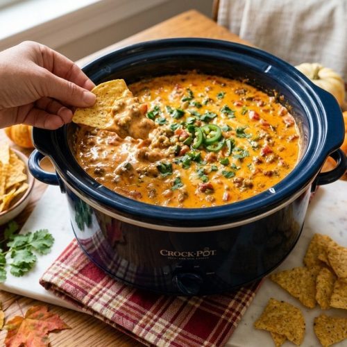 Crockpot Rotel sausage dip