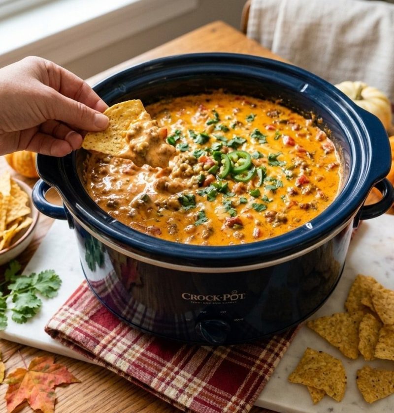 Crockpot Rotel sausage dip