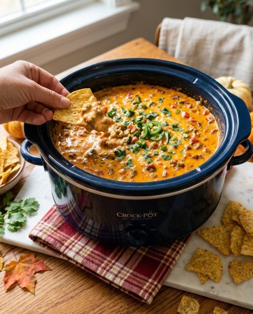 Crockpot Rotel sausage dip