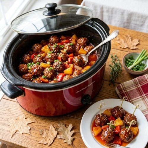 Crockpot sweet and sour meatballs
