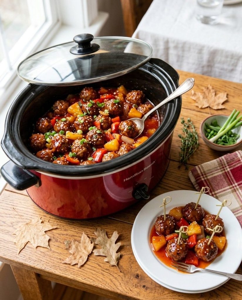 Crockpot sweet and sour meatballs