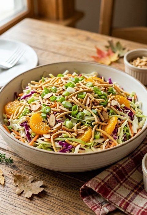 Crunchy Asian mandarin coleslaw