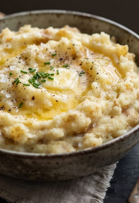 Skin-on mashed potatoes