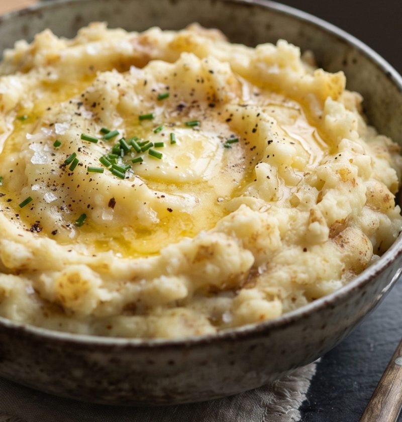 Skin-on mashed potatoes