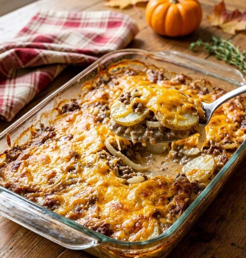 Easy 5-Ingredient Hamburger and Potato Casserole