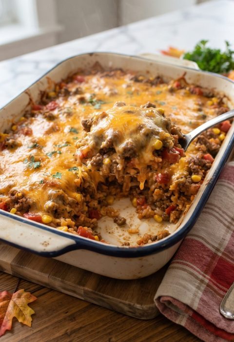 Easy Hamburger Rice Casserole